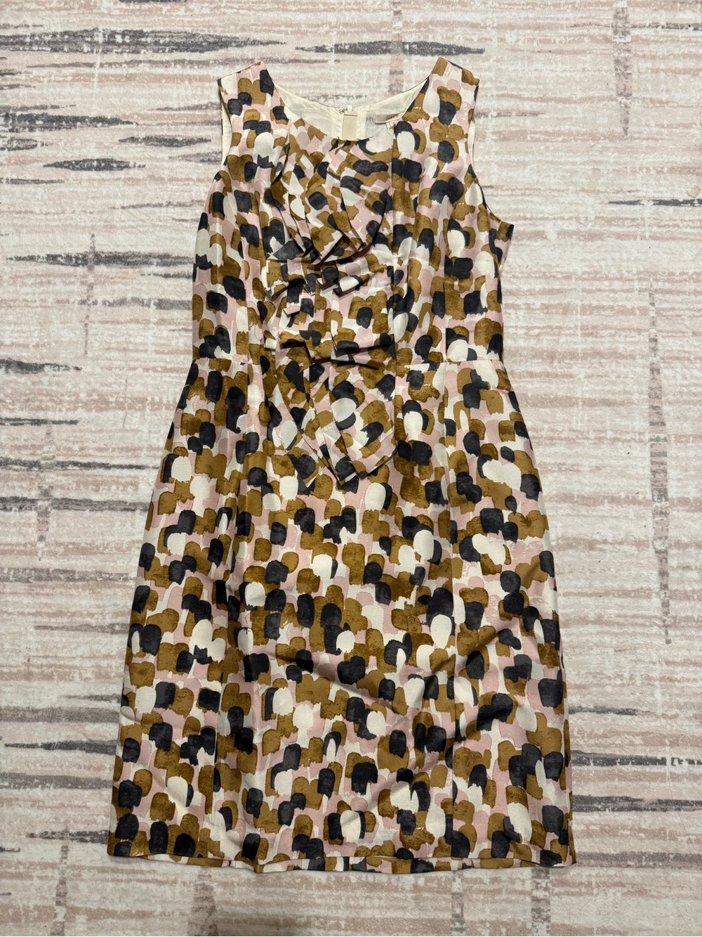 J Crew Sleeveless Printed Sheath Silk Dress